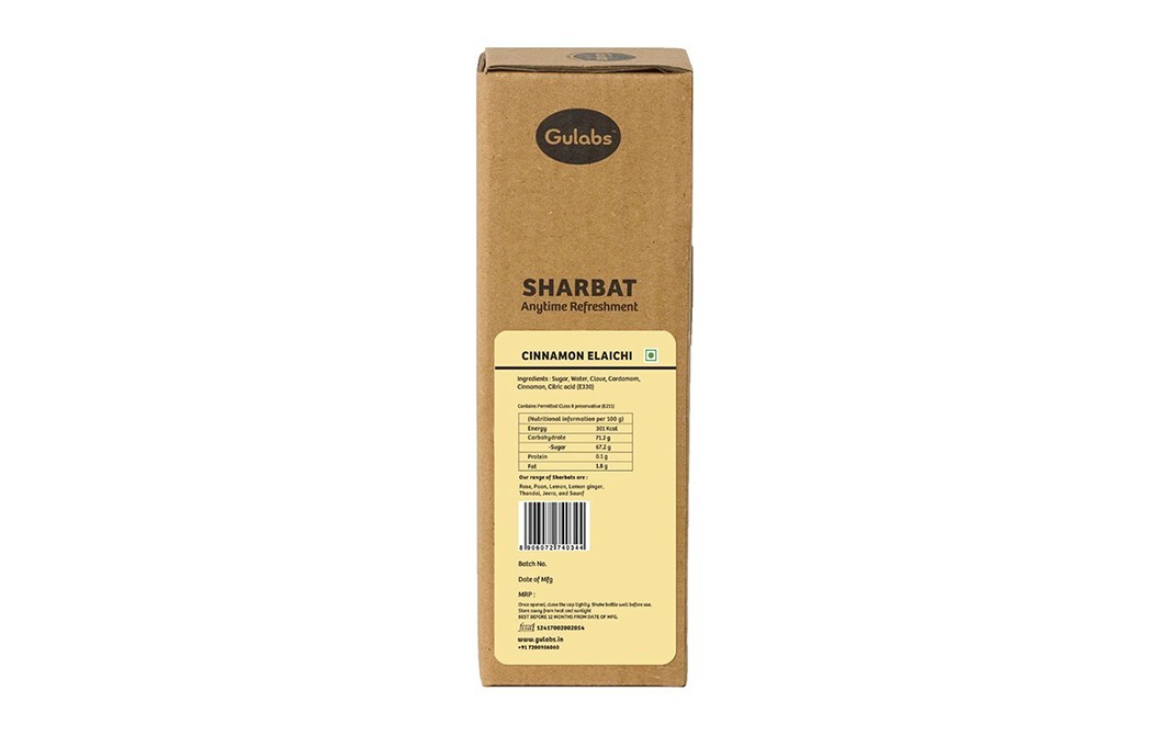 Gulabs Cinnamon Elaichi (Clove, Cardamom, Cinnamon syrup)   Box  500 millilitre